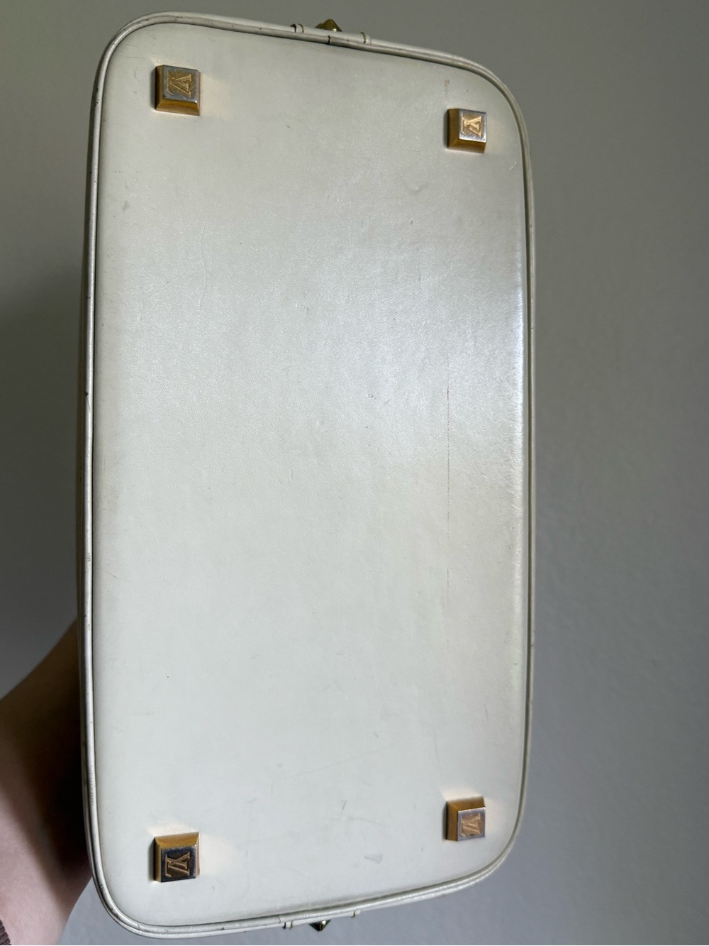 Louis Vuitton Cream/Beige Leather Top-Handle Tote - Picture 5 of 7